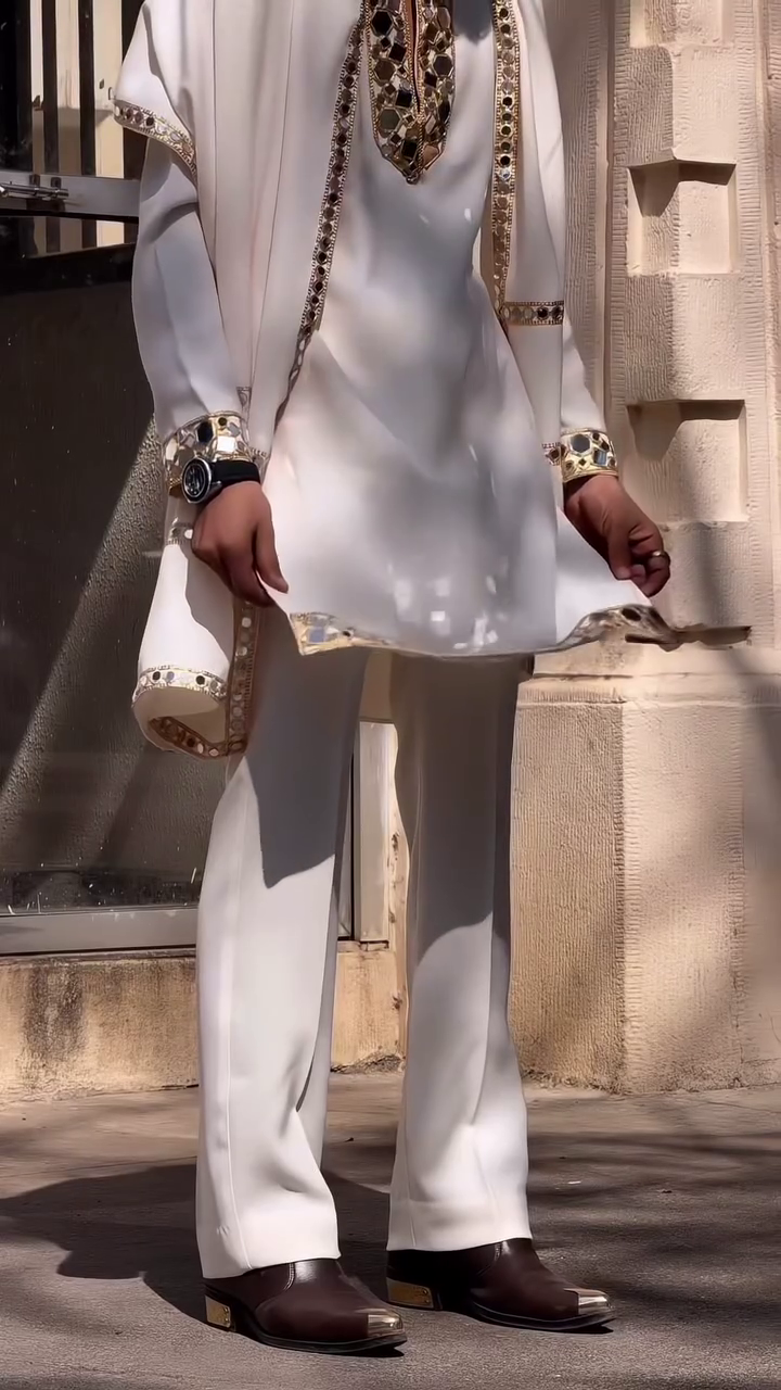 Regal Ivory Mirrorwork Kurta Set