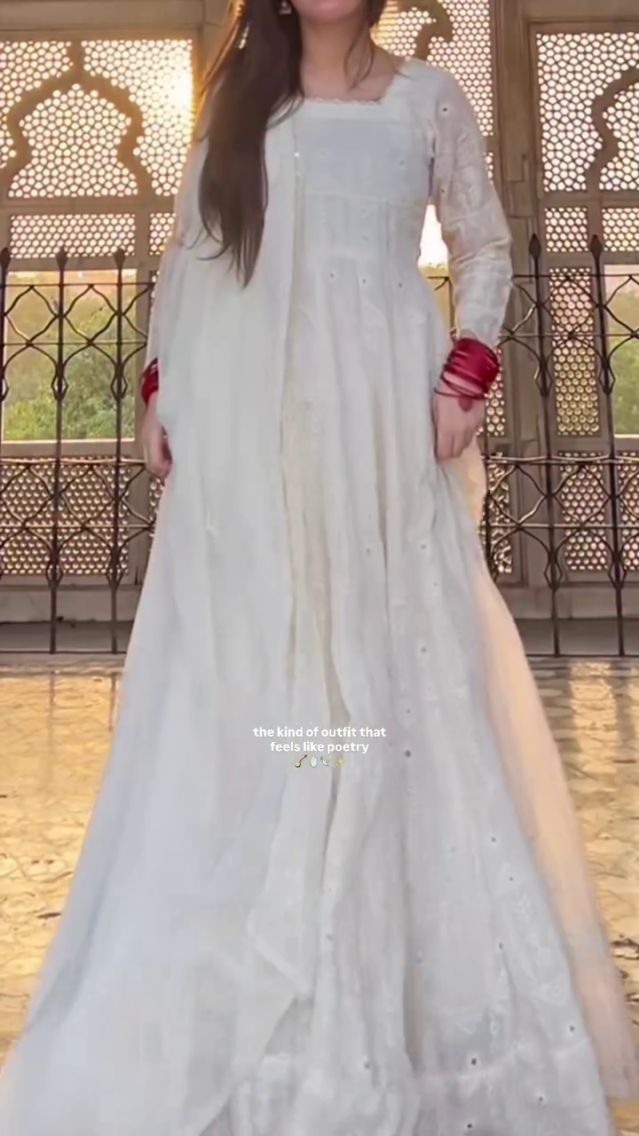 Ethereal Ivory Anarkali – Timeless Grace in Every Flow