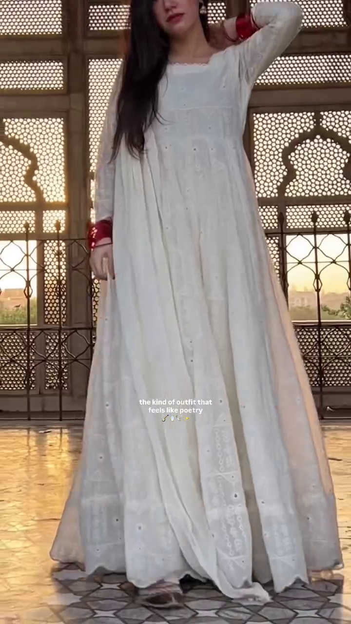 Ethereal Ivory Anarkali – Timeless Grace in Every Flow