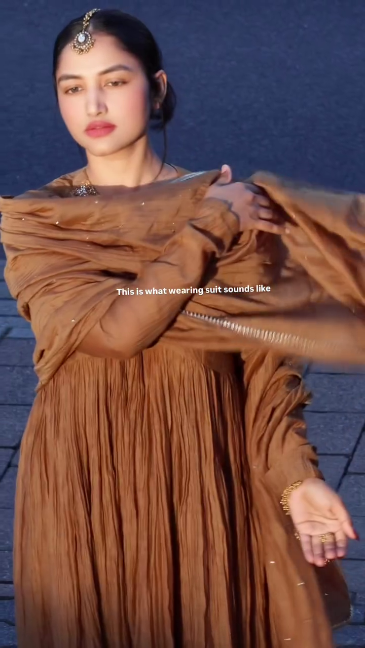 Elegant Mocha Brown Flared Anarkali Suit for Women