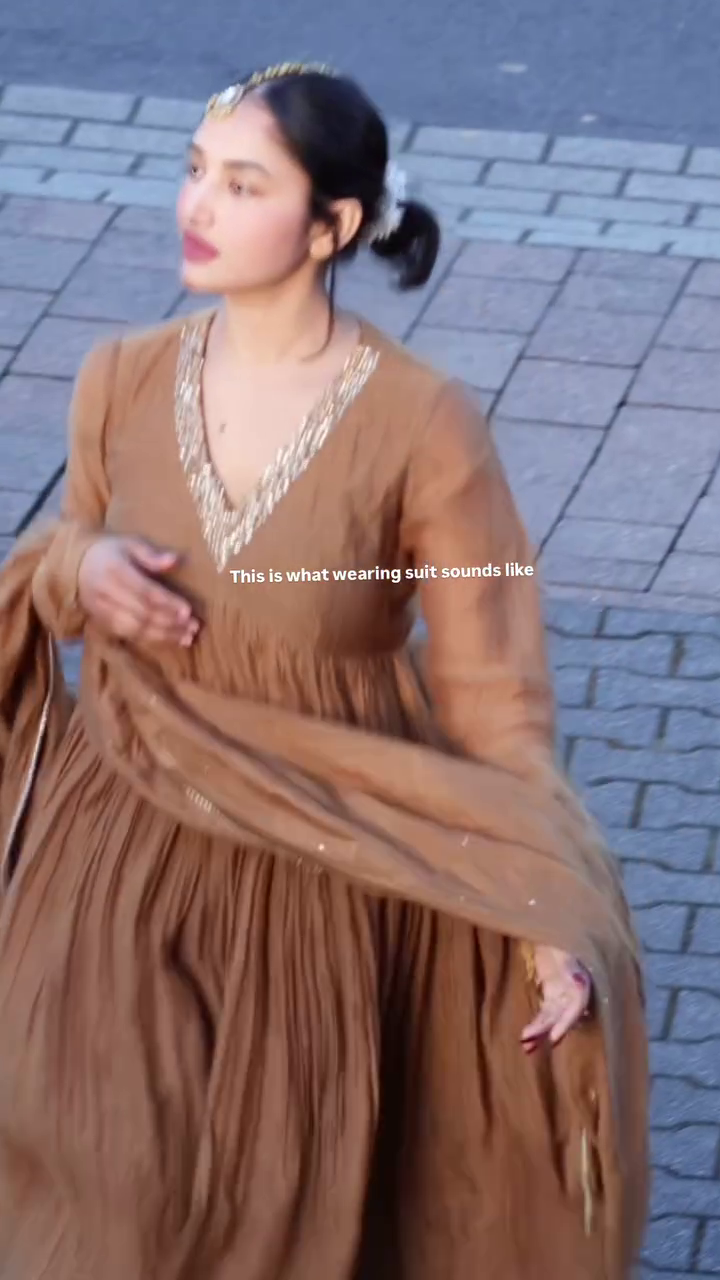 Elegant Mocha Brown Flared Anarkali Suit for Women