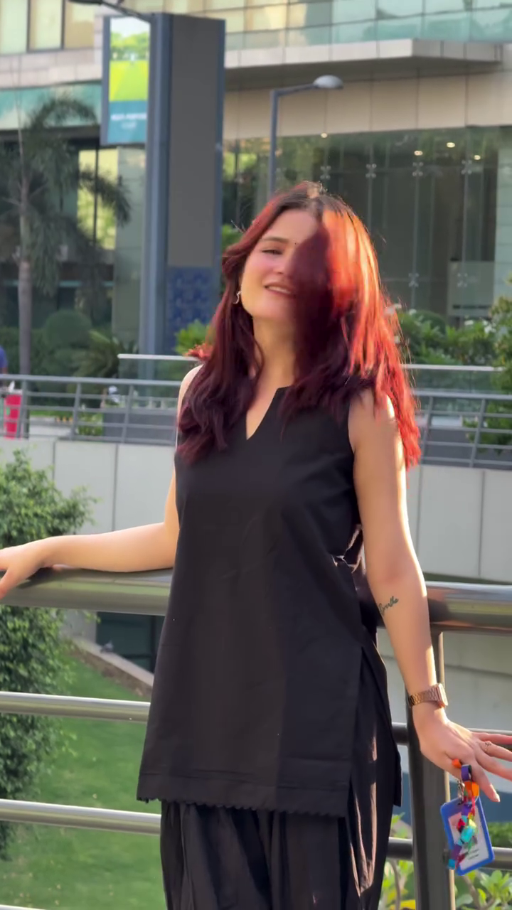 Minimal Black Sleeveless Kurta with Palazzo Set