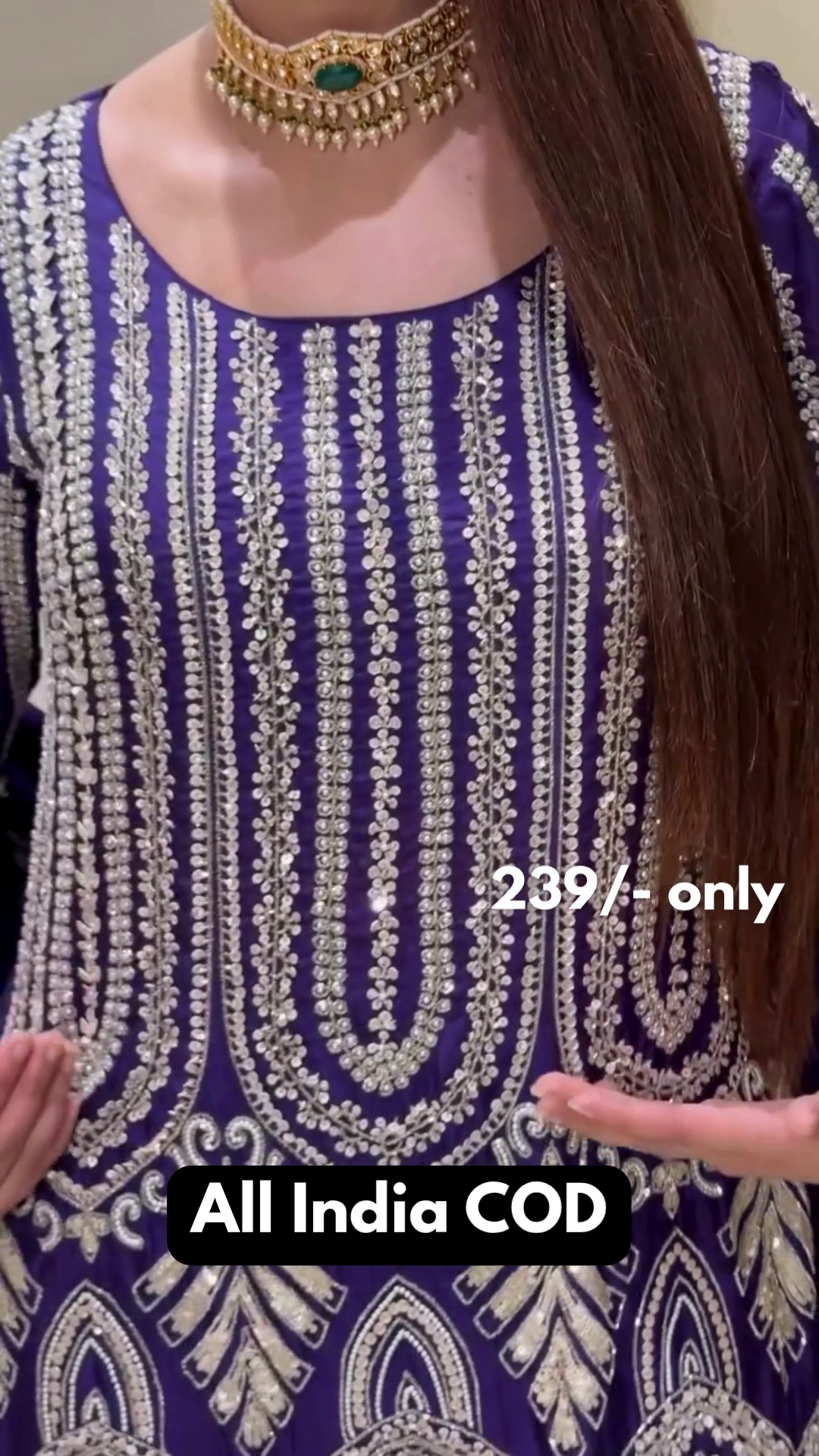 Luxury Purple Heavy Embroidered Party Wear Suit Set