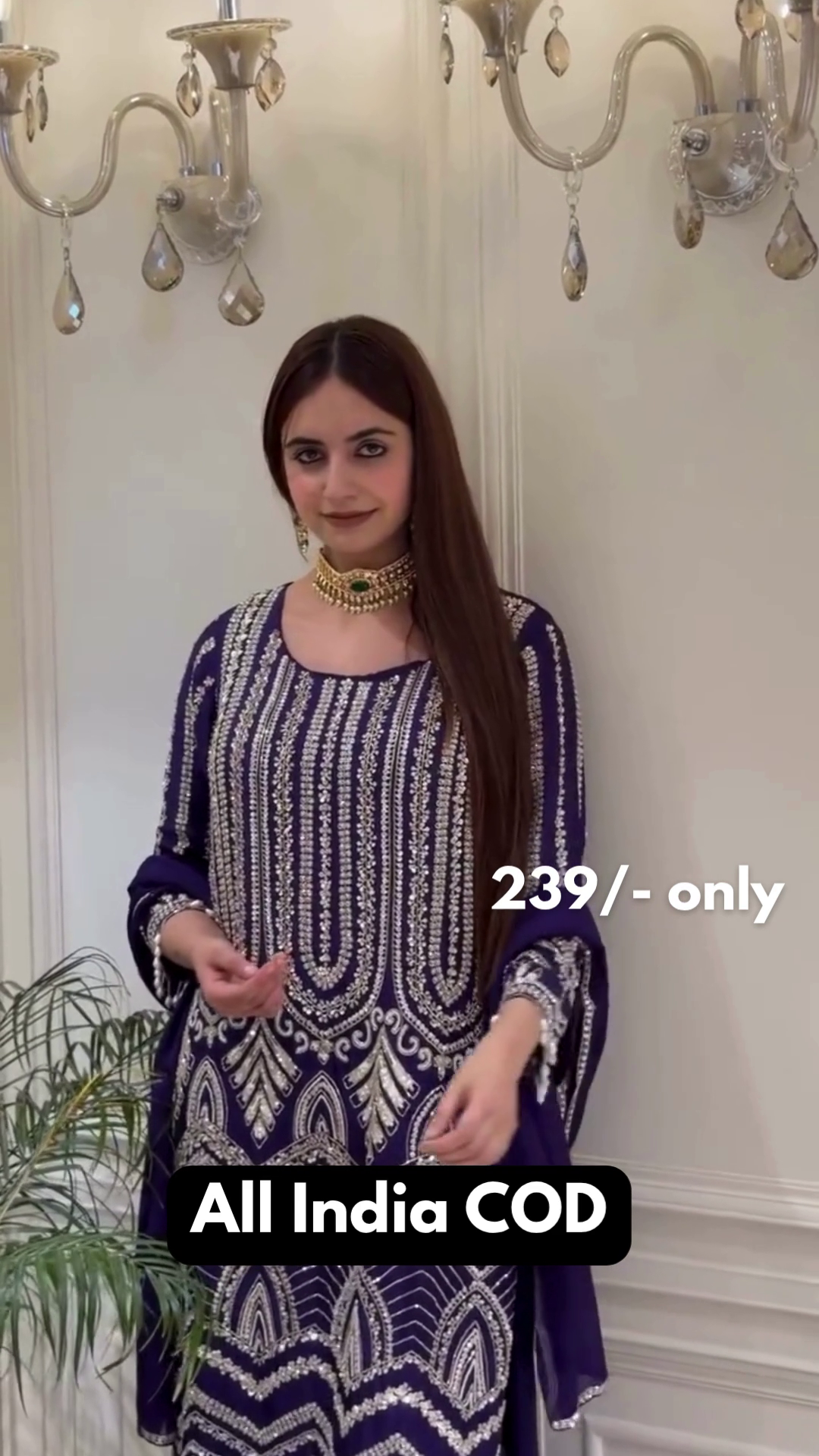 Luxury Purple Heavy Embroidered Party Wear Suit Set