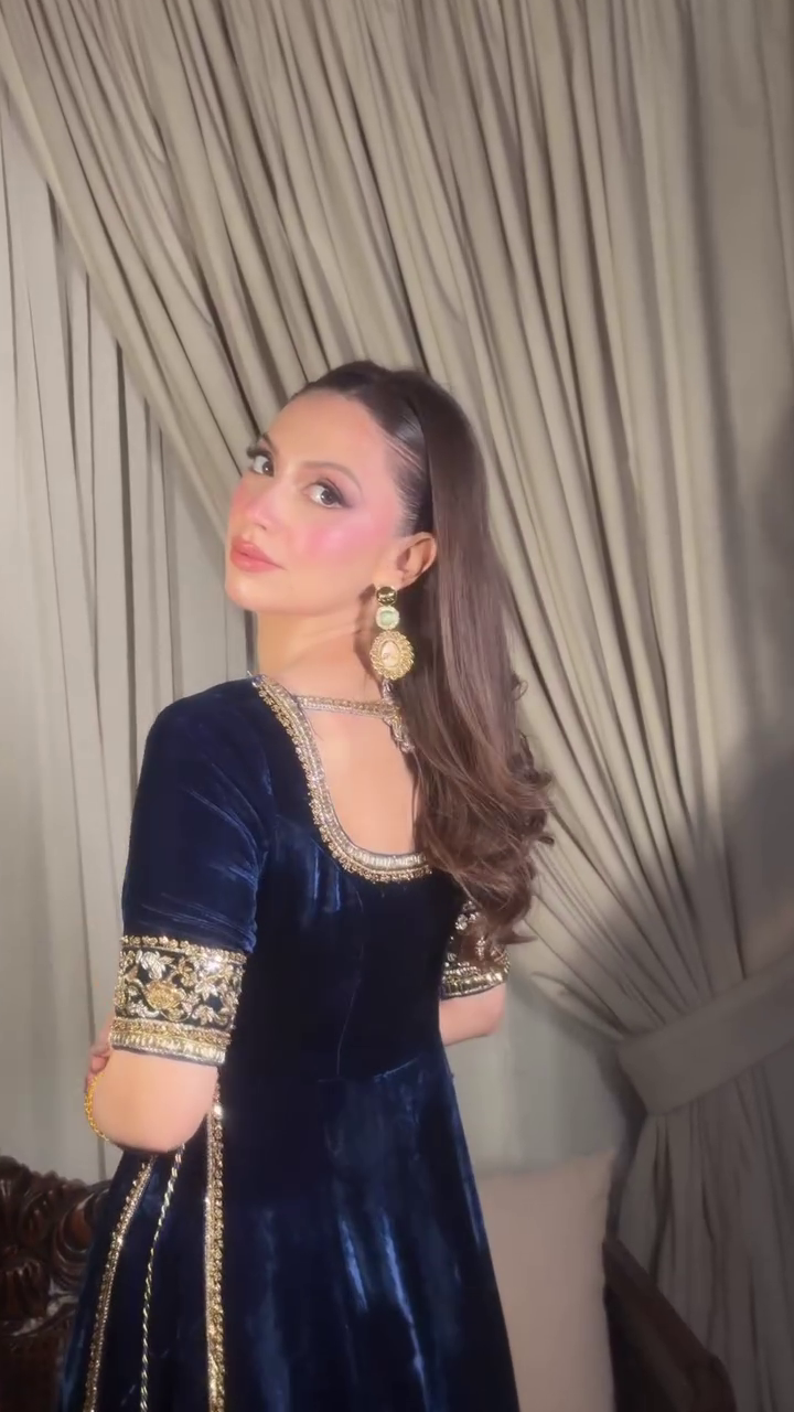 Royal Velvet Navy Evening Gown