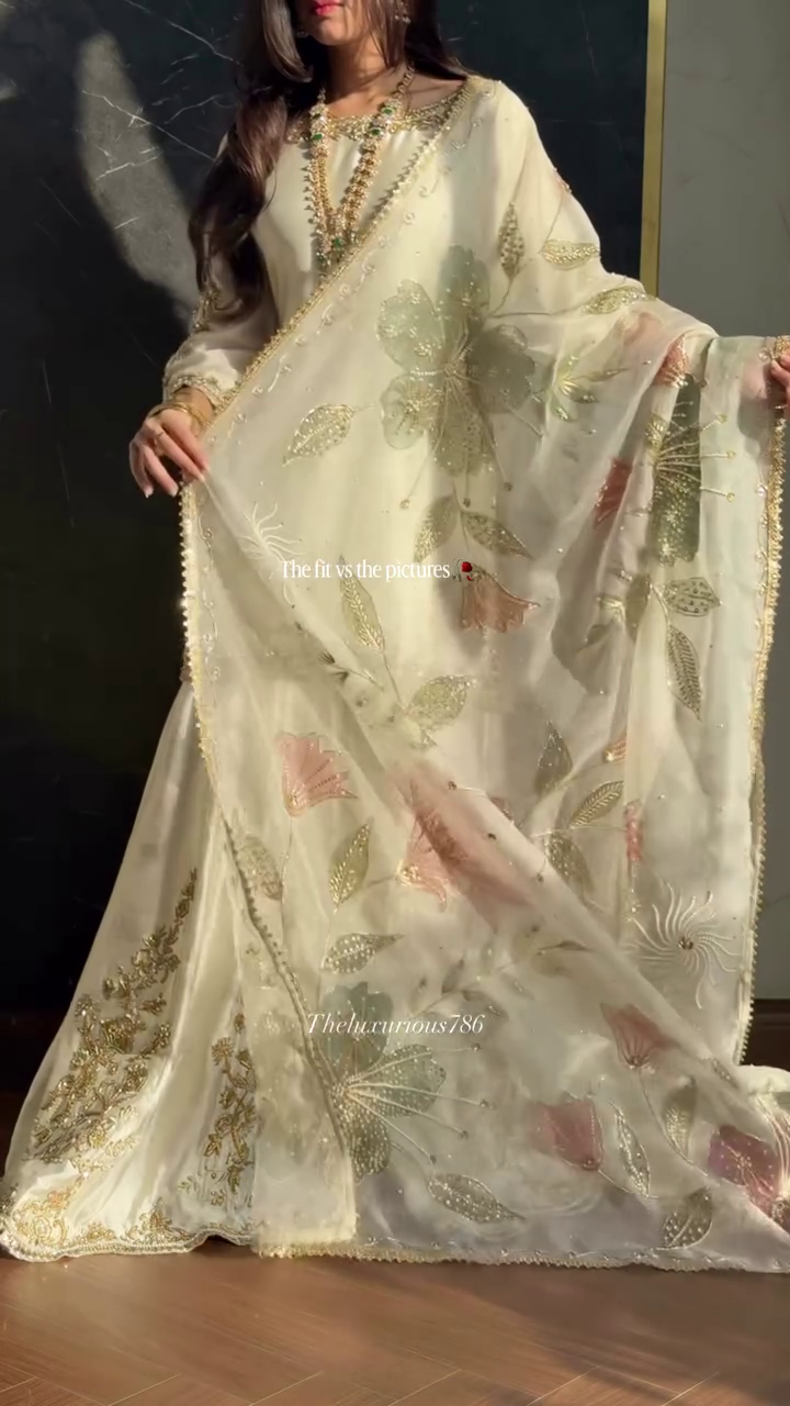 Ethereal Ivory Heavily Embellished Sharara
