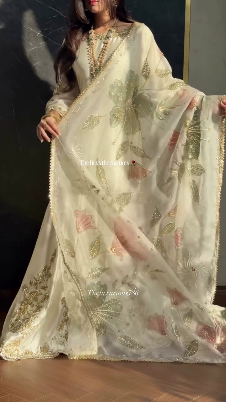 Ethereal Ivory Heavily Embellished Sharara