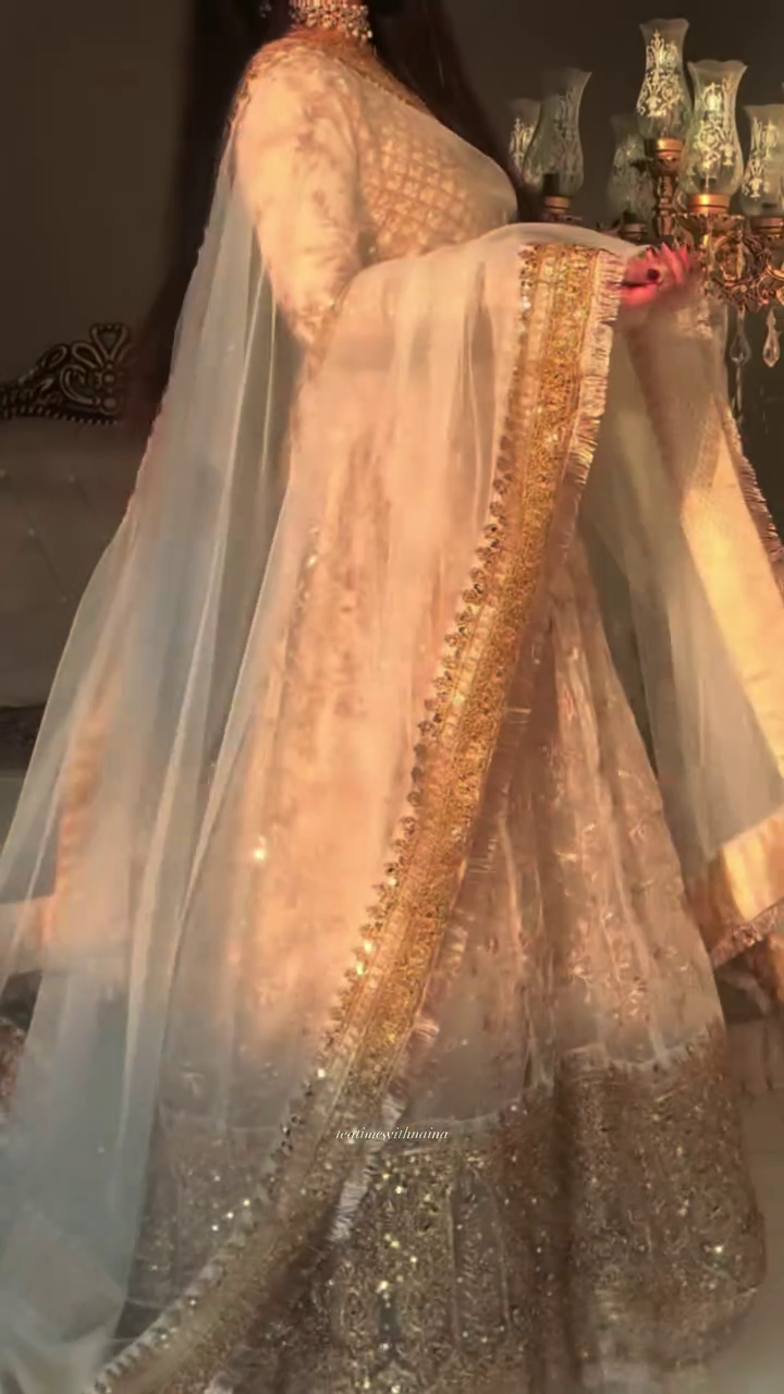 Golden Glow Embroidered Anarkali Gow