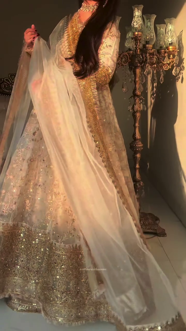 Golden Glow Embroidered Anarkali Gow