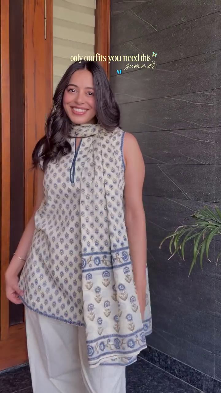 Summer Breeze Printed Cotton Suit